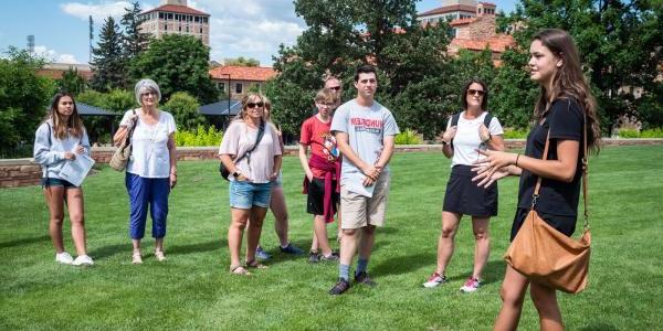 Admitted students on campus tour